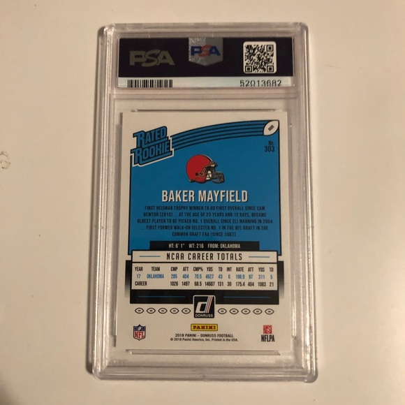 2018 Panini Donruss Baker Mayfield Rookie Card - Picture 2 of 2